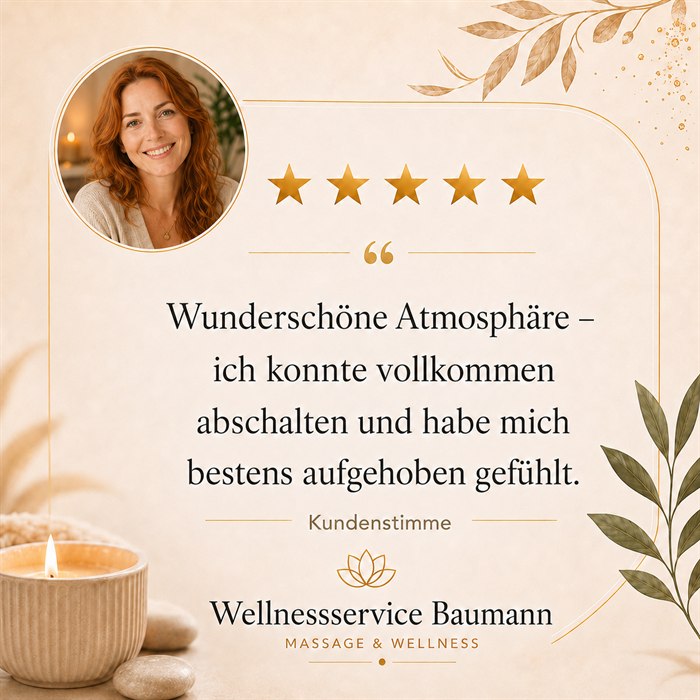 Positive Google-Bewertung für Wellnessmassage bei Baumann in Aalen